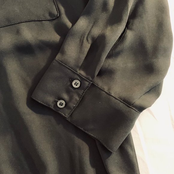 New York & Company Semi Sheer Black Blouse Size S - Picture 7 of 15